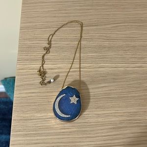 Anthropologie Moon & Star Agate-Style Necklace